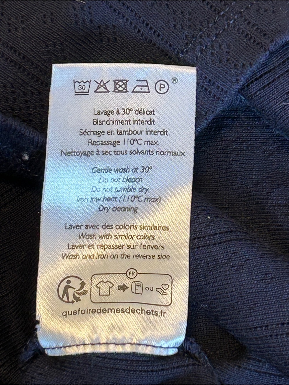 Sézane NWOT SZ S Juan Navy Pointelle Tank - Immaculate Condition!!! 🇫🇷 - Picture 6 of 7